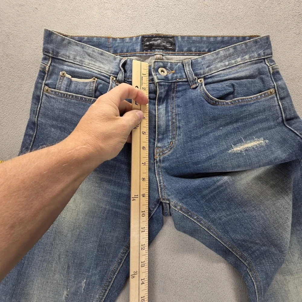 Modified‎ Jeans Mens Blue Selvedge Thrashed Whiskers Honeycomb Fits 30x25